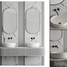 Bathroom set stone wall set 47